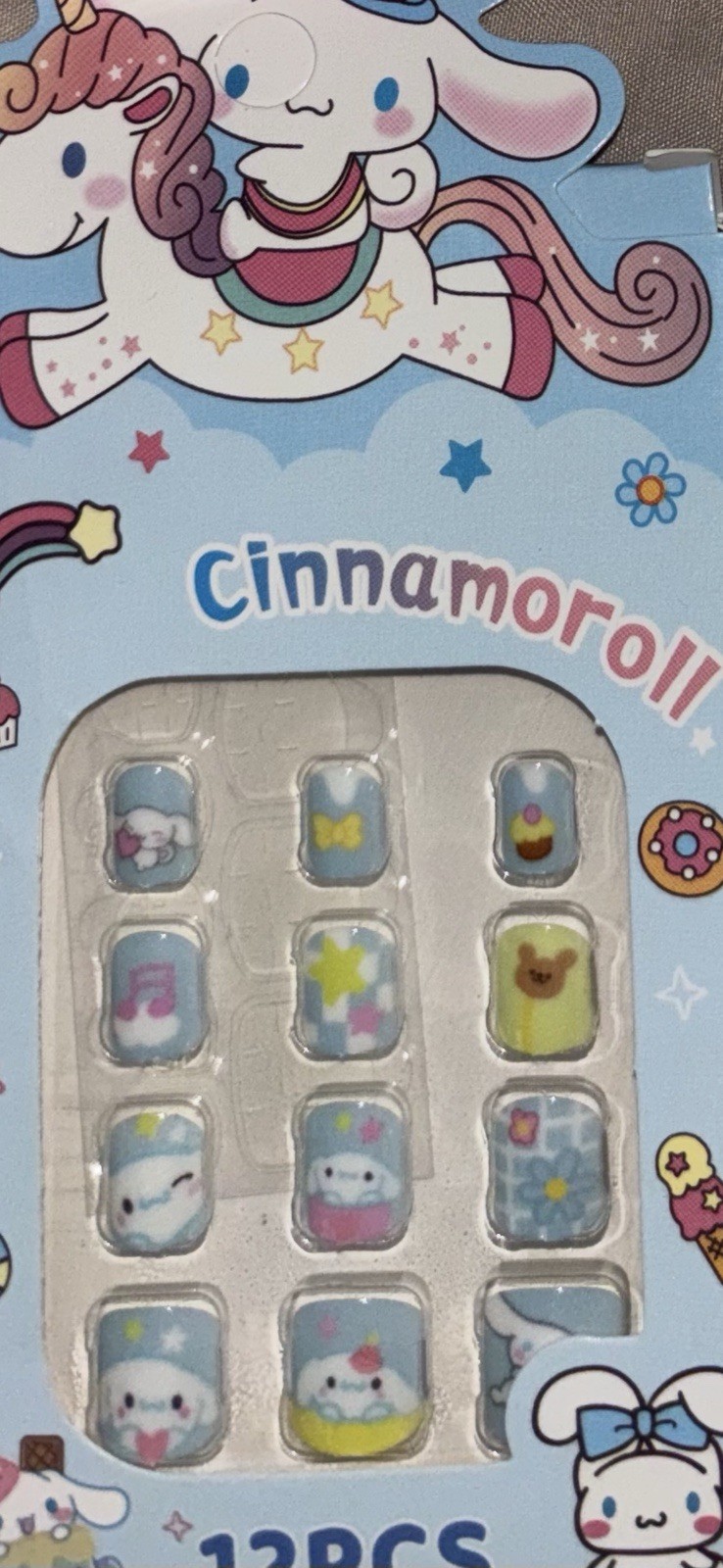 New Kids Press On Nails Hello Kitty, Cinnamon Roll, My Melody, Pochocco 2 Packs