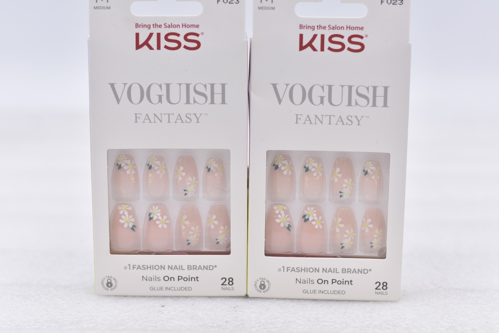 Lot of 2 Kiss Voguish Fantasy FV23 Medium Nails – 28 Nails