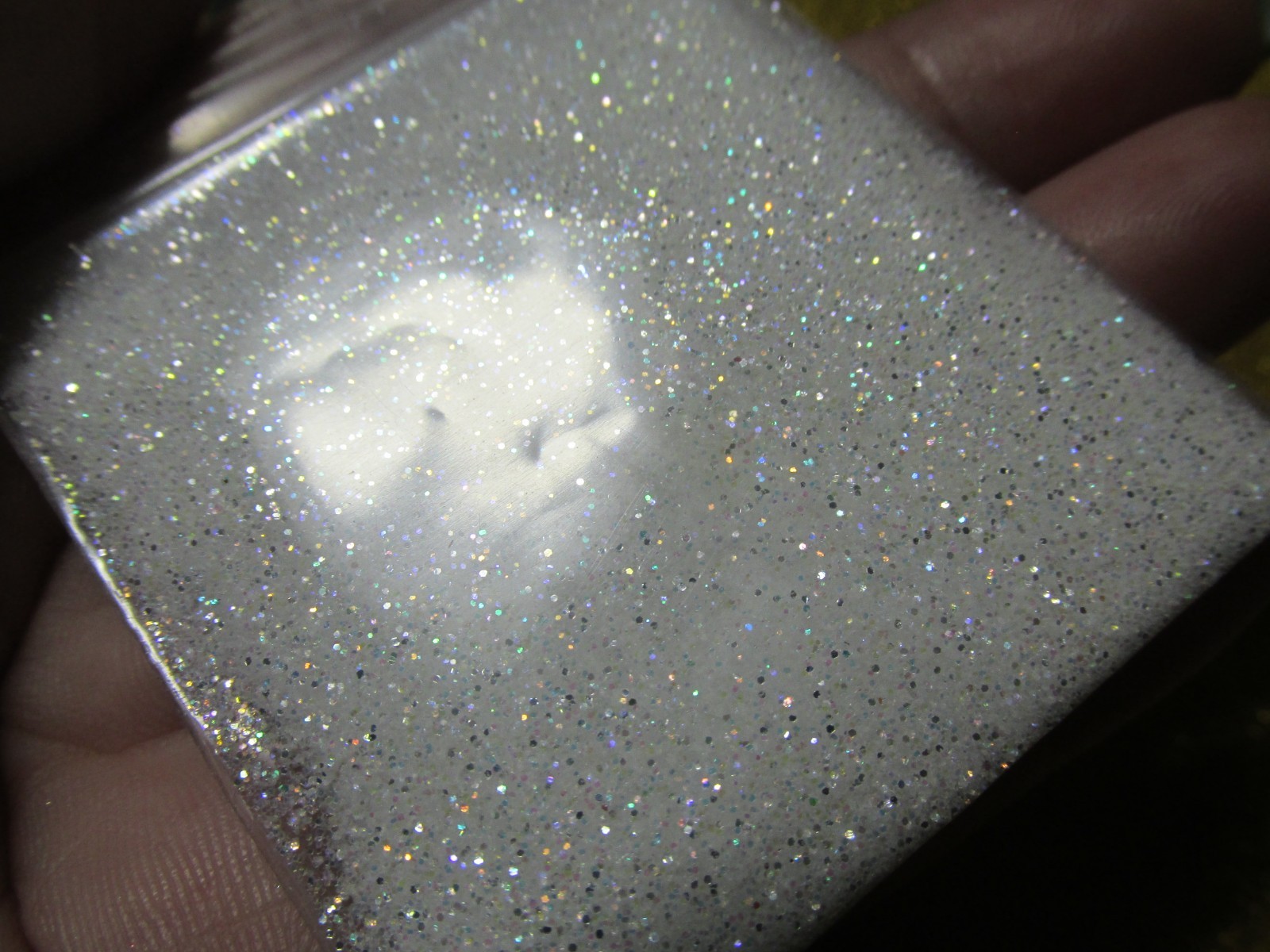 Glow in the dark Iridescent pastels glitter nail art
