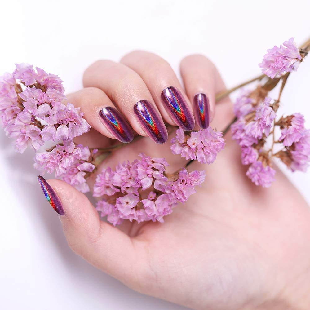 16 Colors Chrome Nail Powder Set Mirror Holographic Pigment for Gel Polish