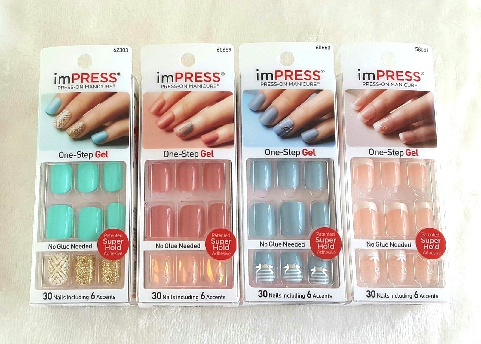 4 Design Choices KISS imPRESS One-step Gel Manicure 30 Nails includes 6 Accents