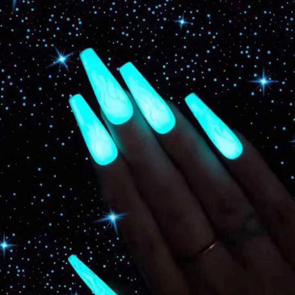 8 Colors Glow In Dark UV Nail Extension Gel 15ml Poly Luminous Nail Building Art