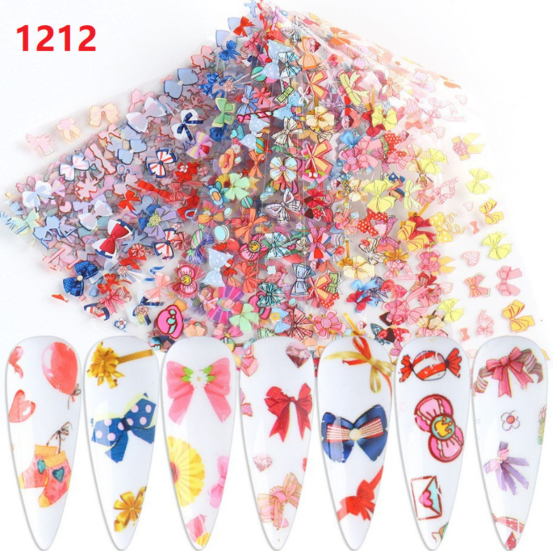 Bow Daisy Love Bowknot Flower Rose Nail Foil Transfer Sticker 10pcs 20X4cm 1212