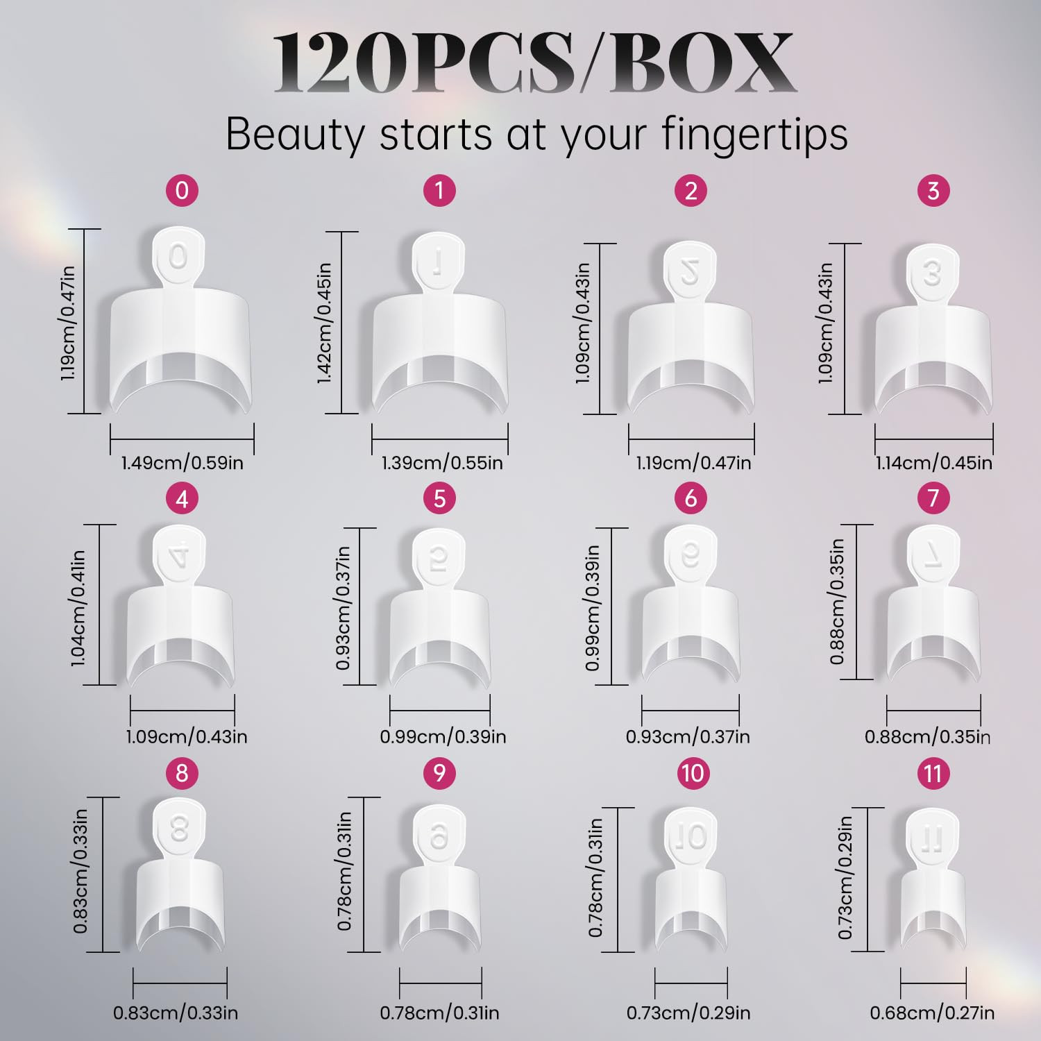 Krofaue Short French Half Wrap Nail Tips, 120PCS Acrylic False Tips | Half Wrap