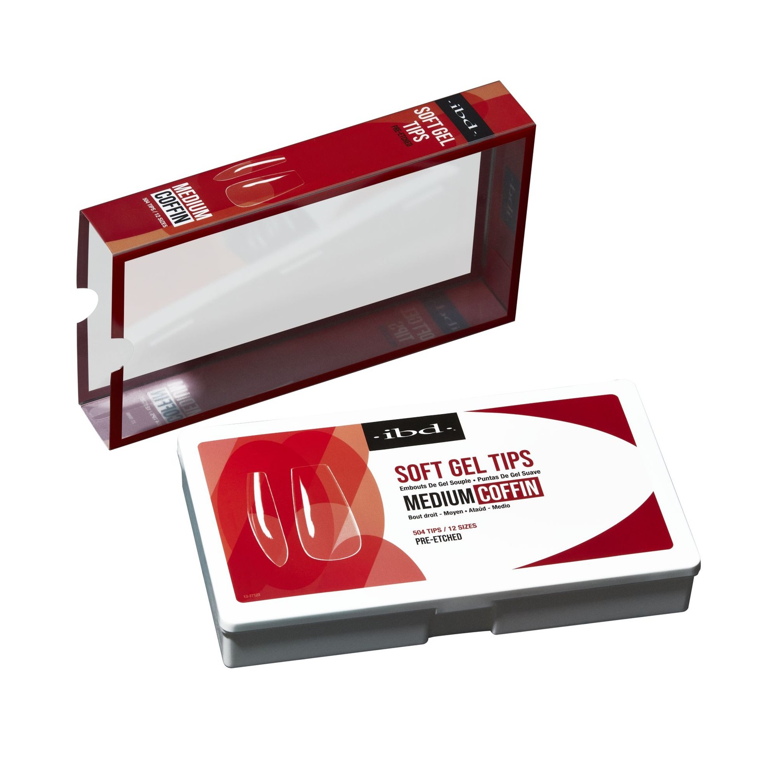 IBD Clear Soft Gel Tips – Medium Coffin, 504 ct.