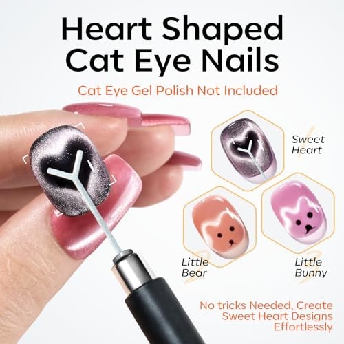 Cat Eye Magnet Set 15PCS Multi-Shape Nail Art Tool for Magnetic Gel Polish DIY
