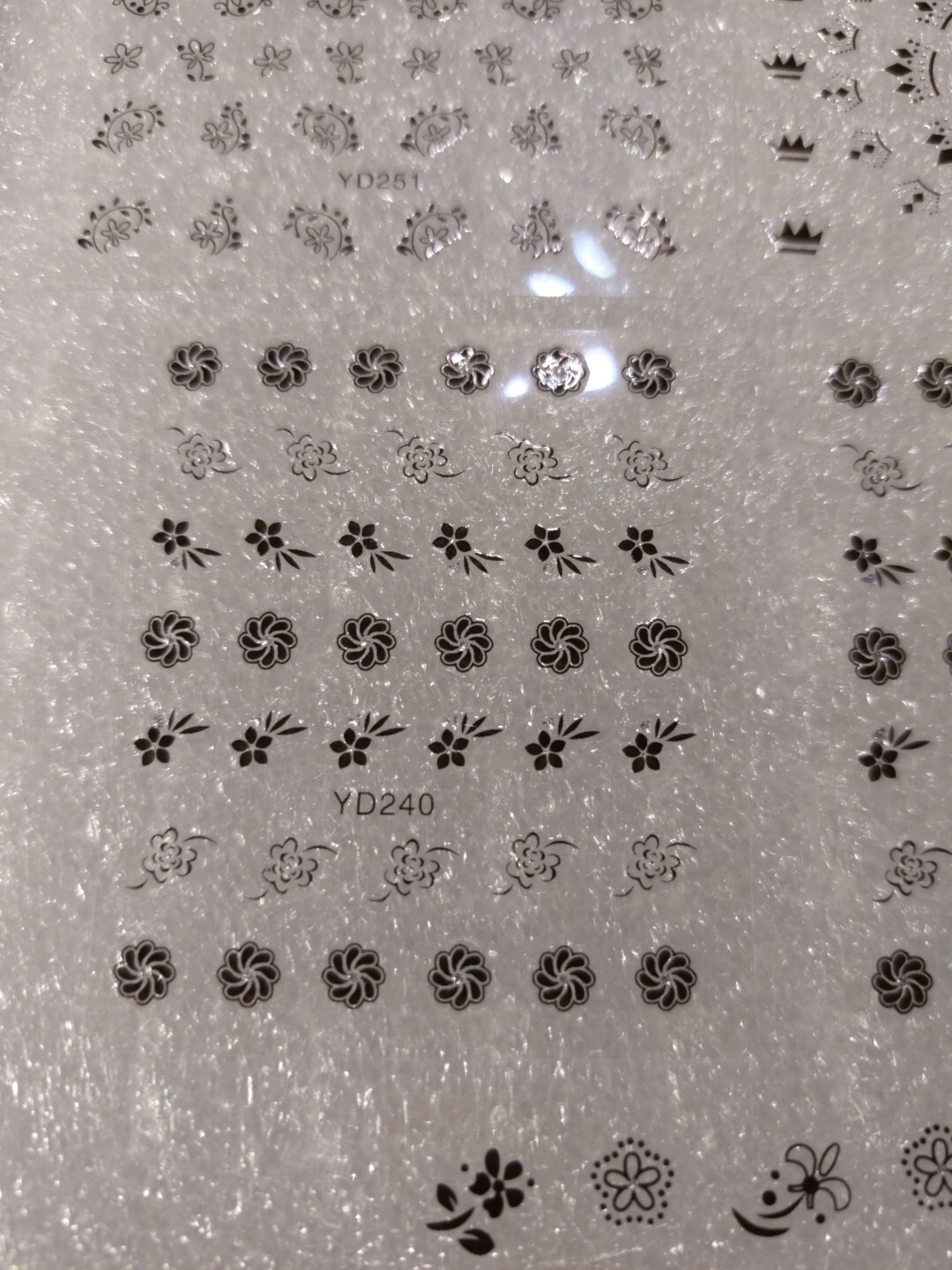 5 X Small Sheets Of Black Nail Art Stickers (Dn283) New