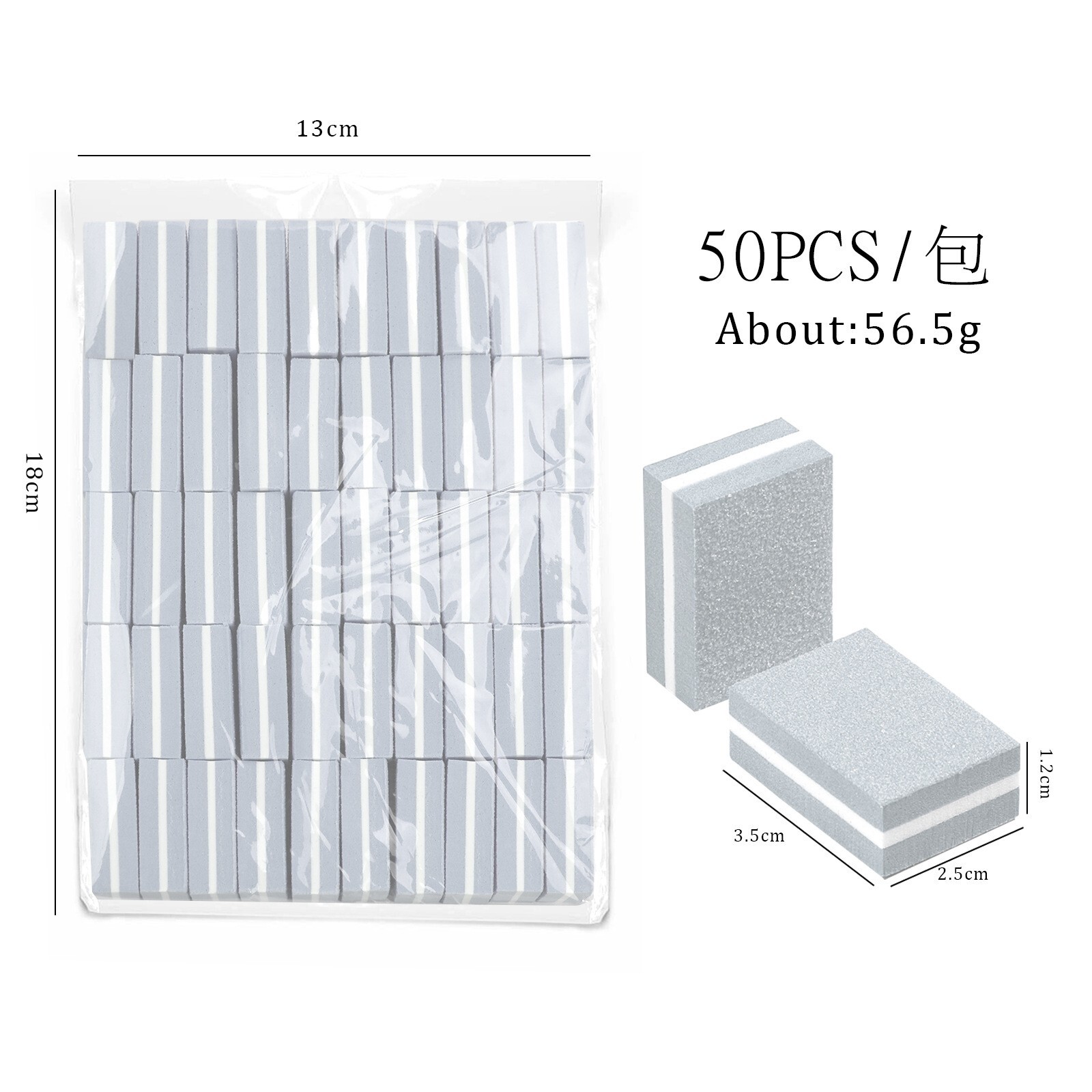 50Pcs Mini Nail Buffer Blocks 180/100 Grit Durable Nail Sanding Blocks Nail Tool