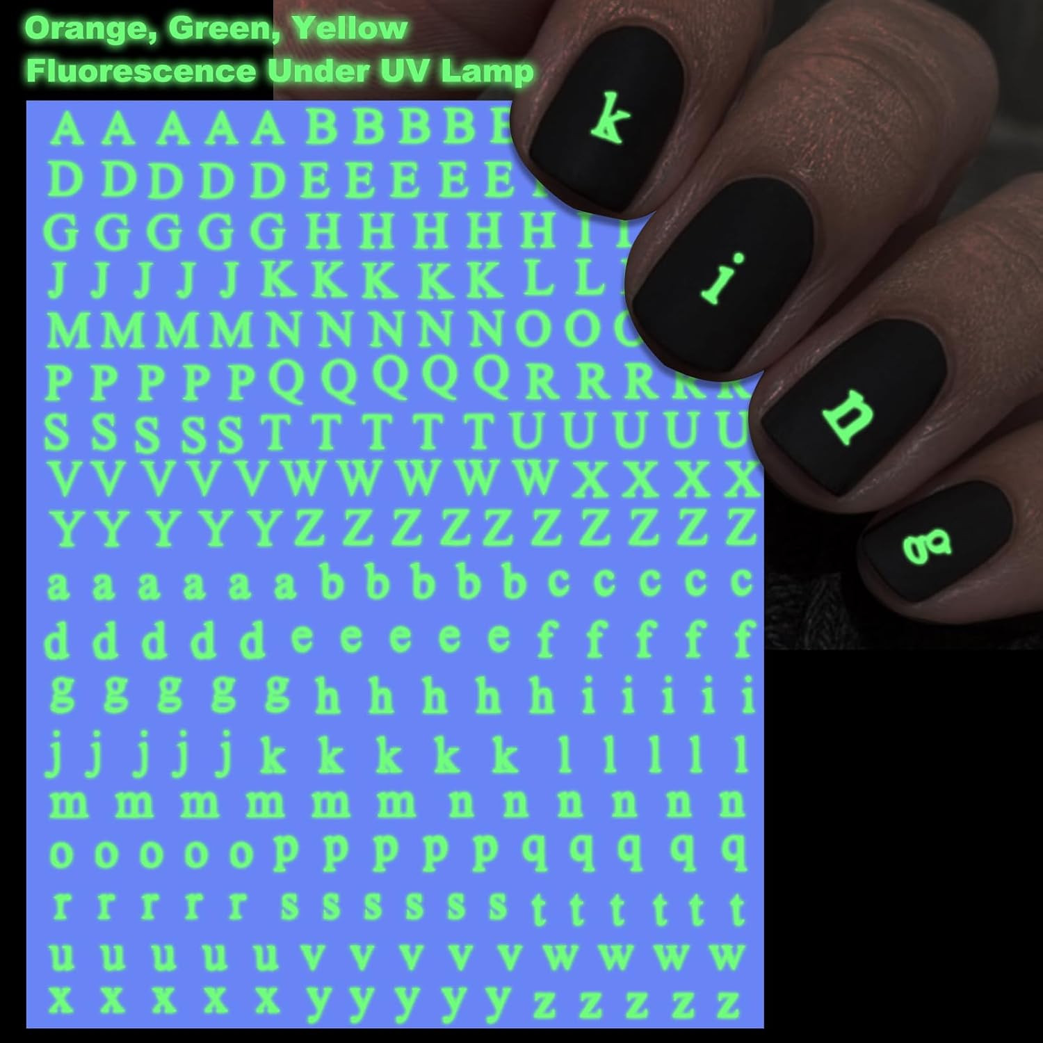 Letter Nail Art Stickers – 3D English Alphabet Nail Decals for DIY Part of Fluor