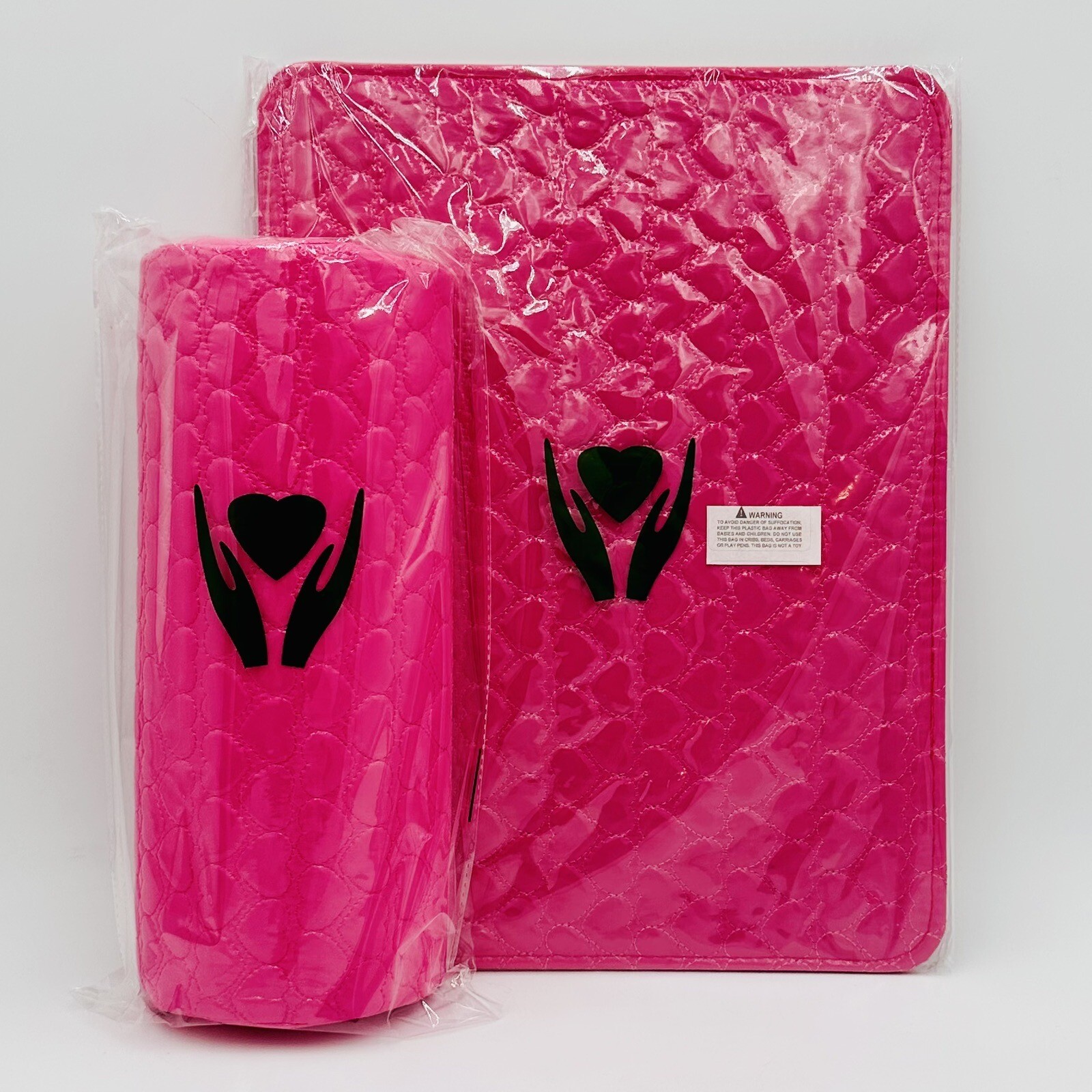 Jeeleno Rose Red (Hot Pink) Nail Arm Rest Cushion with Nail Art Table Mat – NEW