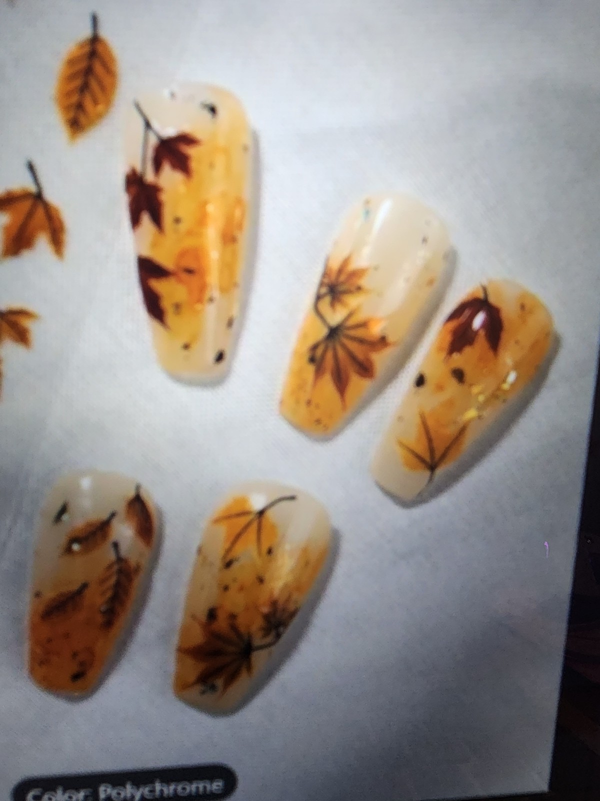 Shell Light Aurora Maple Leaf Nail Art Stickers, with a Variety of Fiery Colors