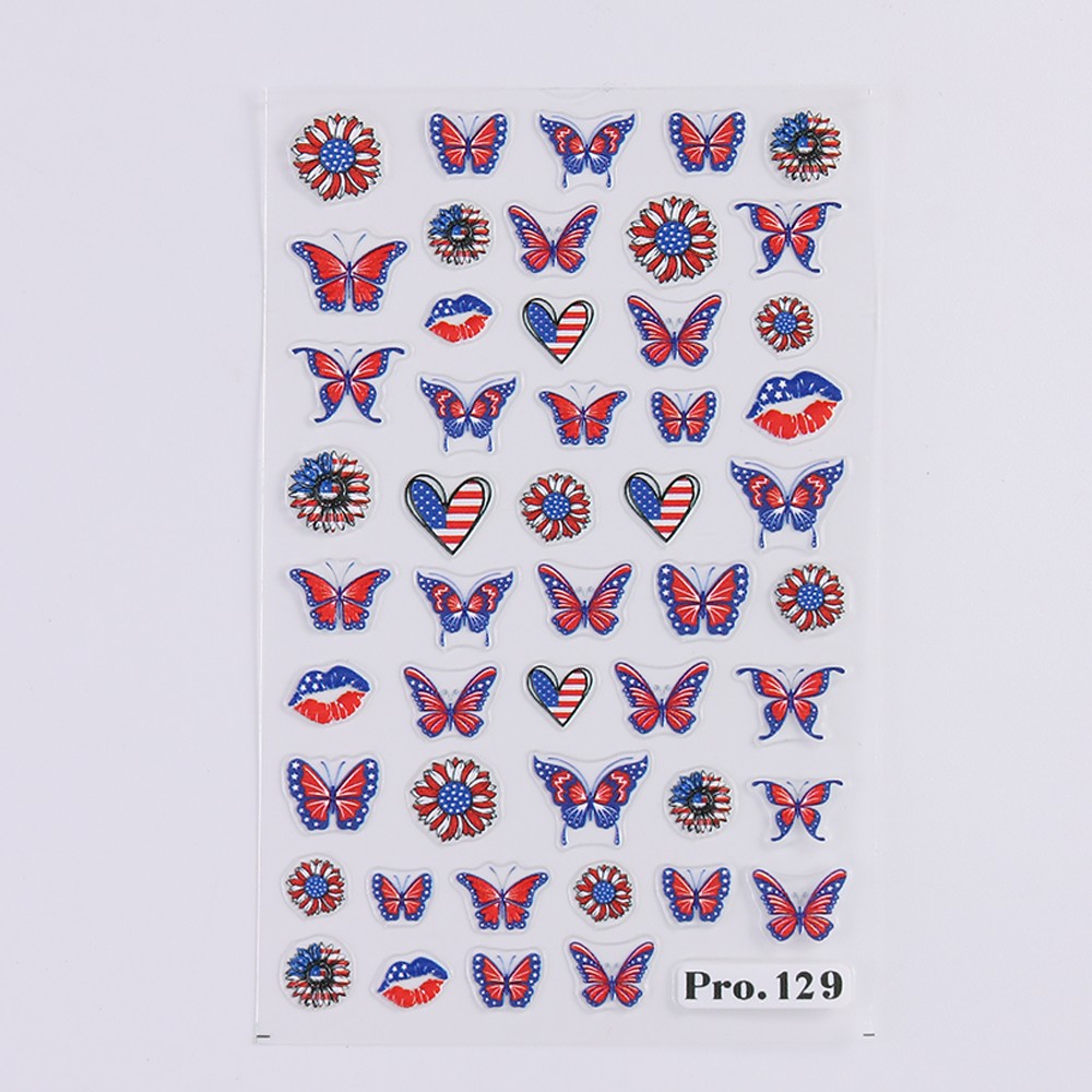4th of July DIY Nail Stickers Independence Day Nail Art 3D American Flag Sticker