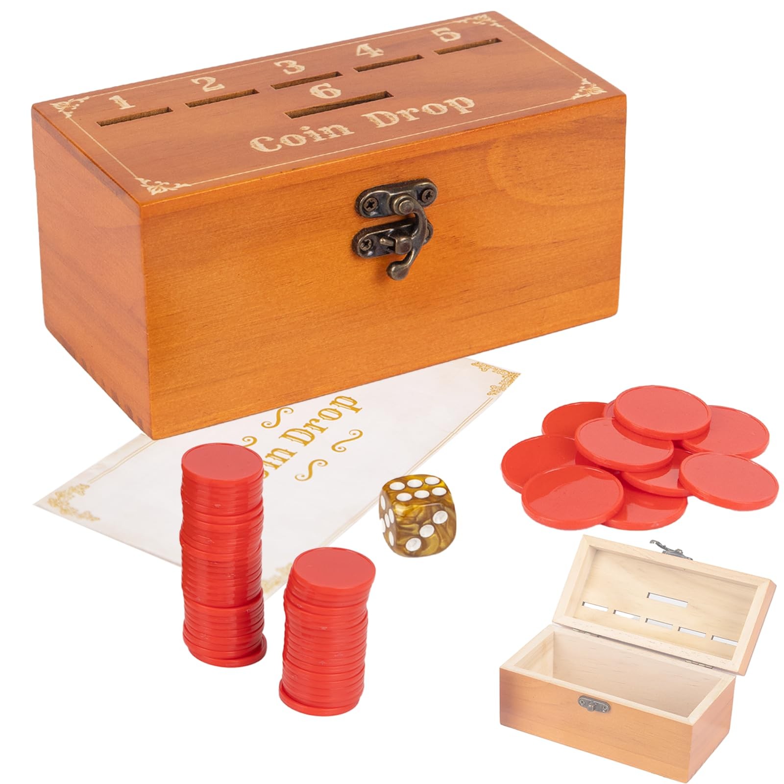 Extguds Wooden Penny Game,Coin Drop Game,Penny Coin 2.8 x 5.2 x inches
