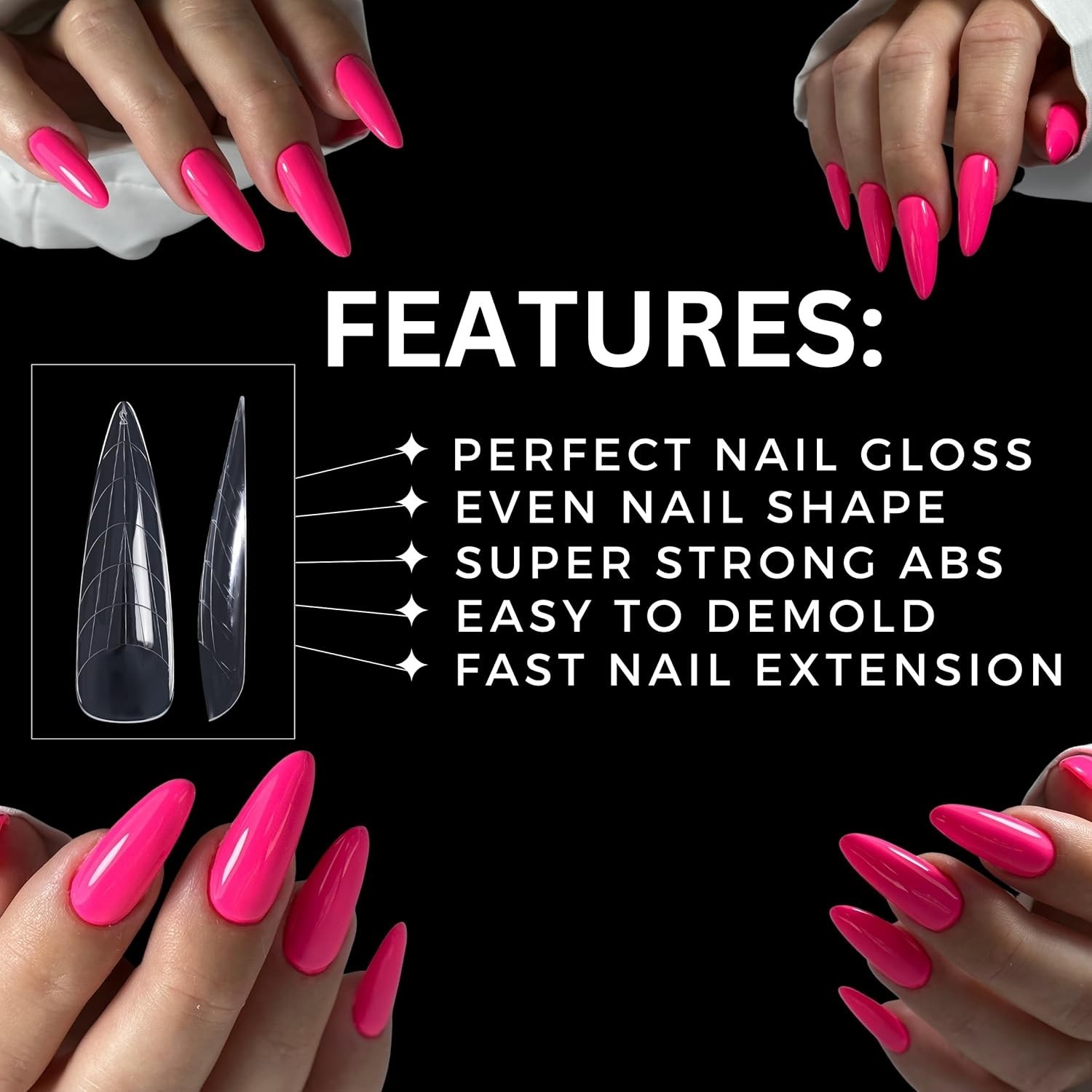 120-Piece Almond Nail Extension Forms – Perfect for Salon-Quality Gel Art