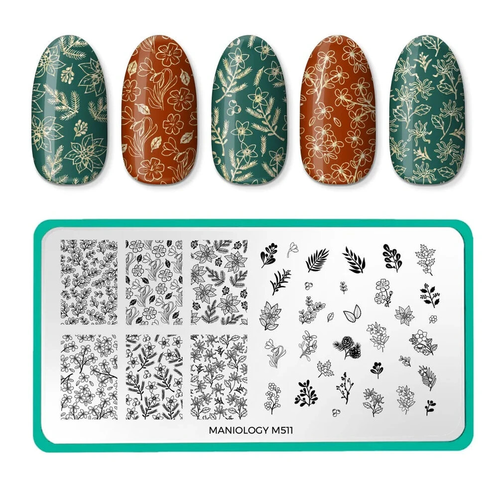 ❄️🎿⛄🏂MANIOLOGY M511 WINTER BOTANICAL NAIL STAMPING PLATE! Make An Offer! 💫