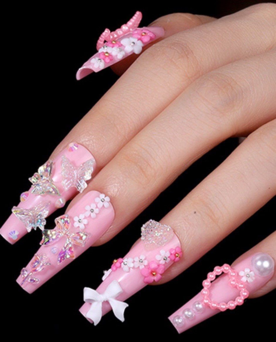 Nail Charms, Nail Rhinestones Kit with 8 Boxes of Nail Gems, 3D Charms for Nails