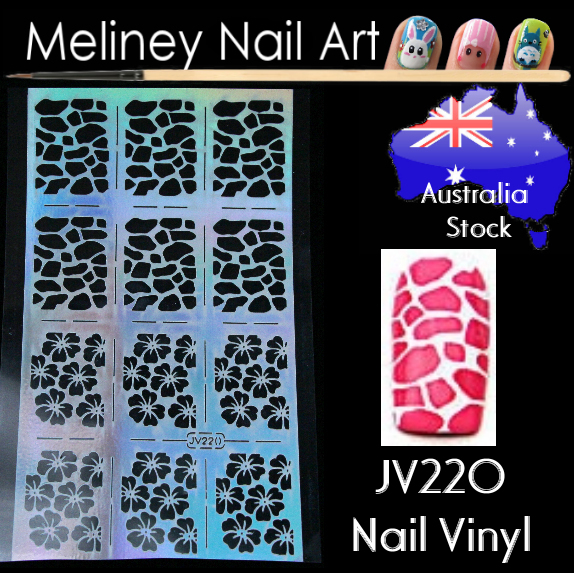 JV220 Flower Pebble Pattern Nail Vinyl Sticker decoration Stencil Vinyls Art