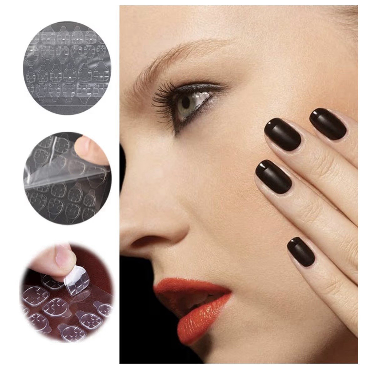 Nail Adhesive Tabs (480pcs), Transparent, Waterproof, Variety Pack, 20 Sheets