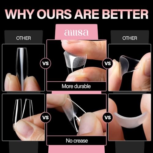Extra Short Coffin Nail Tips – 15 Sizes 240pcs Half 240PCS-Extra Short Coffin