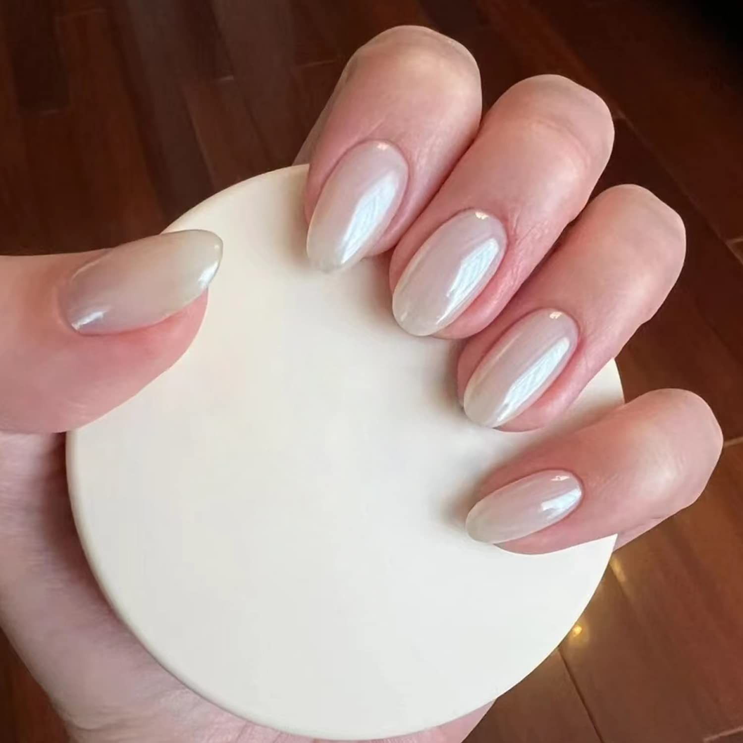 Magic White Pearl Chrome Nail Powder Solid Shell Fairy Glitter Nails Art Powd…