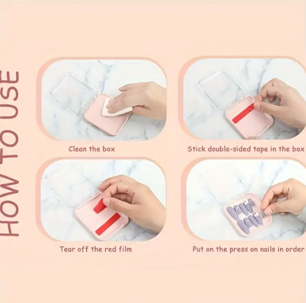 24pcs Acrylic Nail Storage Box with Lid – Transparent Display Box
