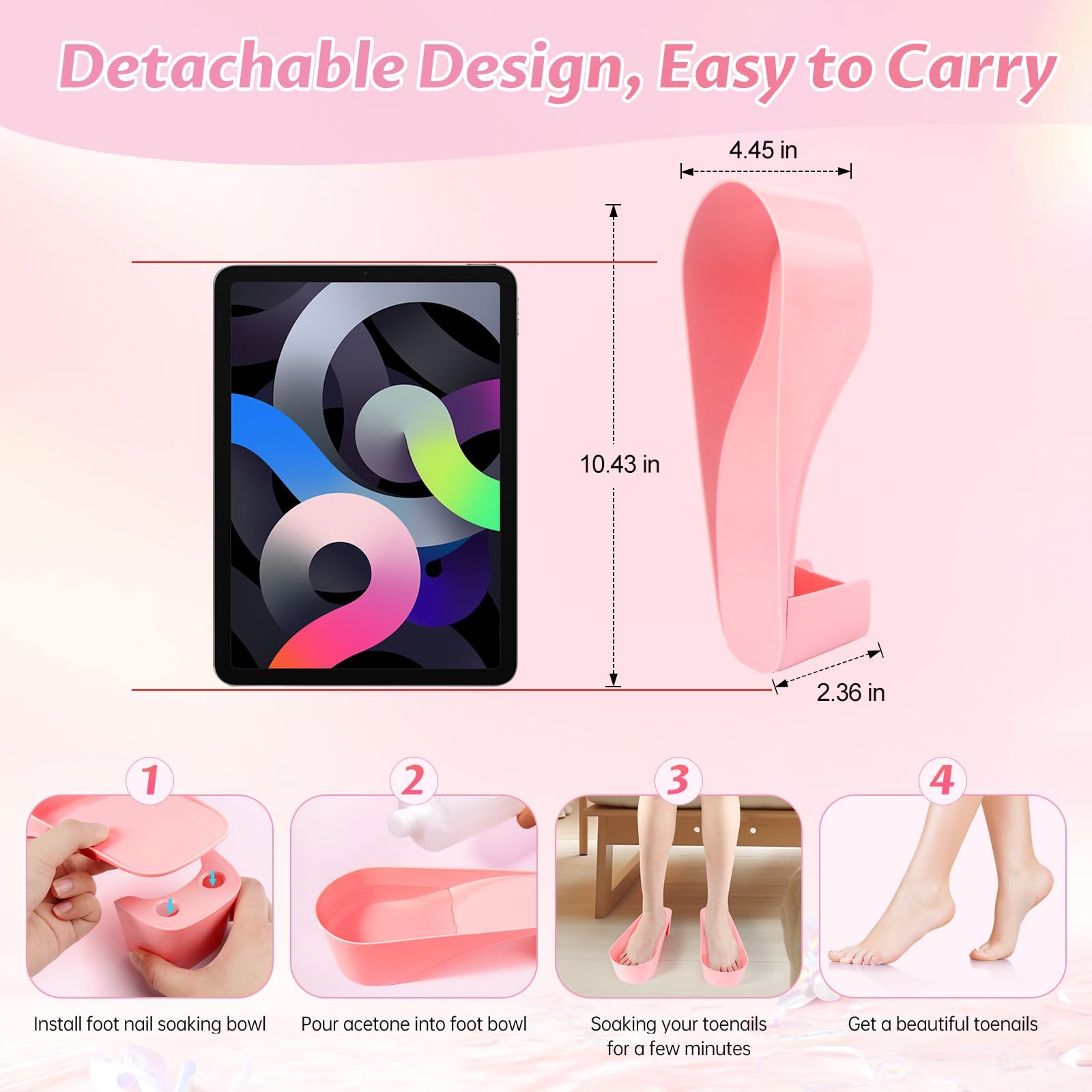 Yokilly Toe Nail Soaking Bowl, 2 PCS Toenails Soak Off Bowl, Shoe Design Foot Ba