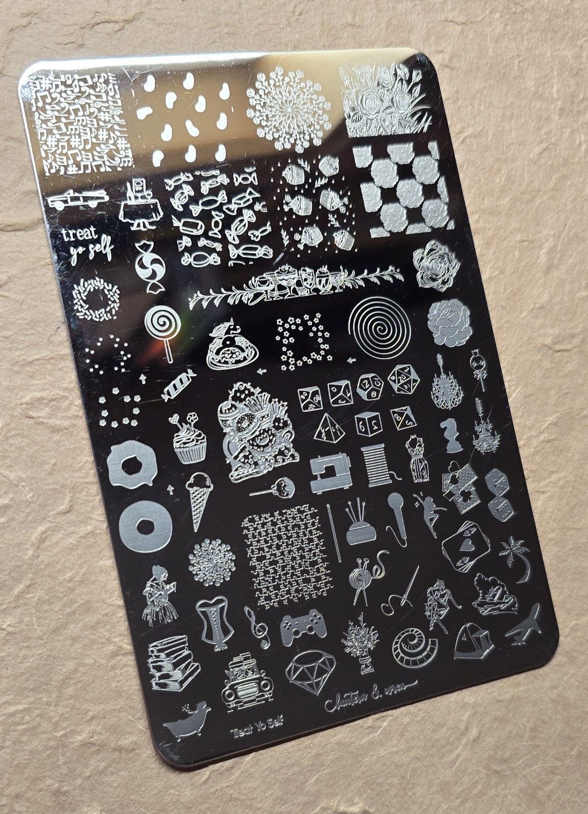 Lantern & Wren Treat Yo Self Nail Stamp Plate Sewing Crochet Candy Ice Cream