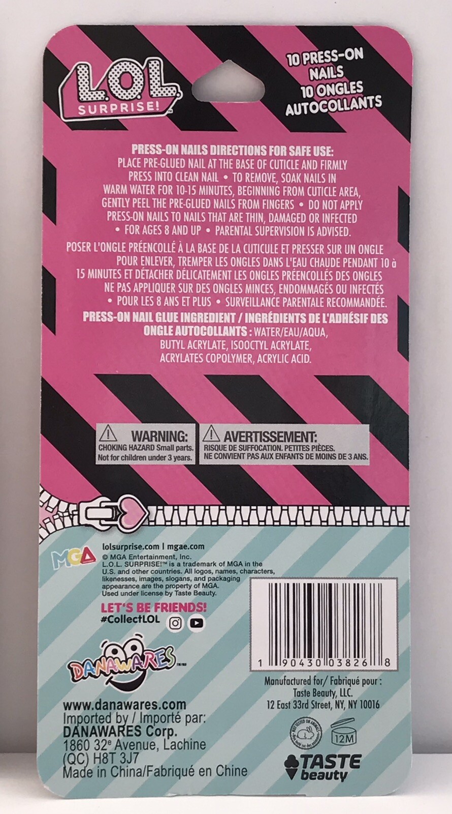 New Sealed! 2 Packs of 10pc Lol Surprise Press- On Nails Gift Set For Girls