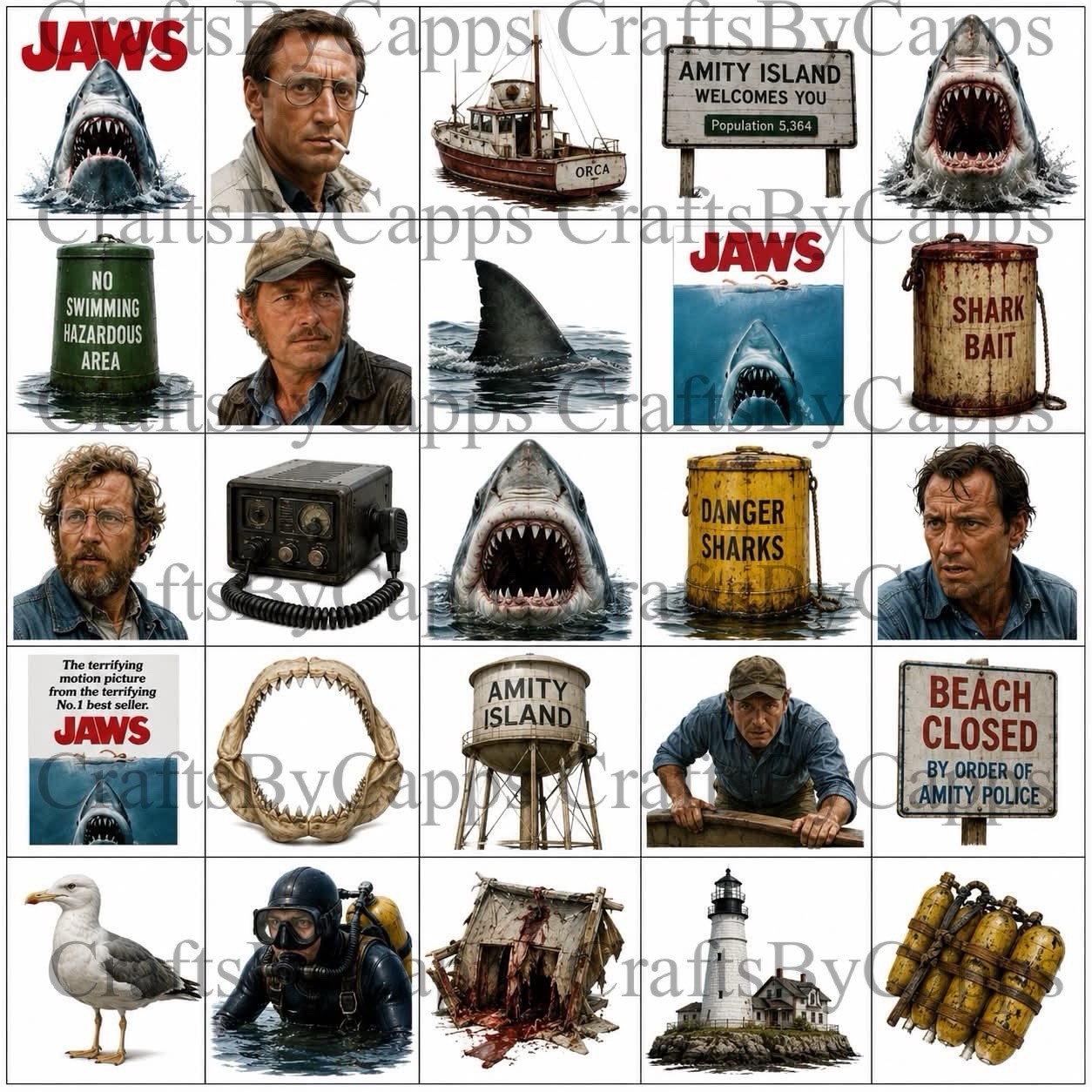 Jaws Waterslide Finger Nail Decals Instructions Bonus (set of 50) KC