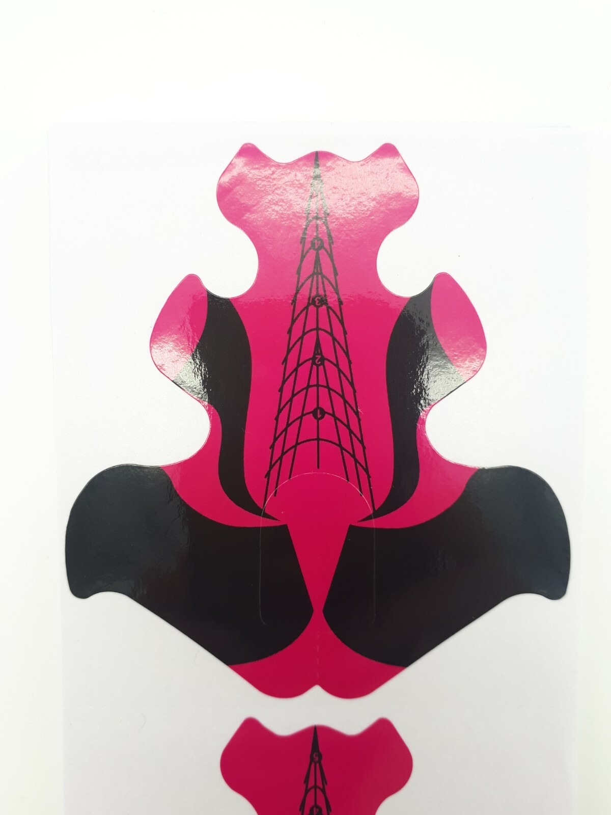 Nail Art Form Sticker Self-Adhesive Extension Guide Acrylic UV Tips, Red,Silver
