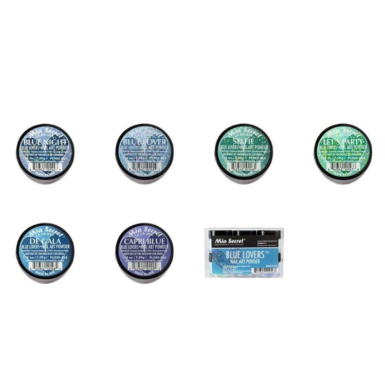 Mia Secret Nail Art Acrylic Collection Powder 6 Colors Set – Blue Lovers