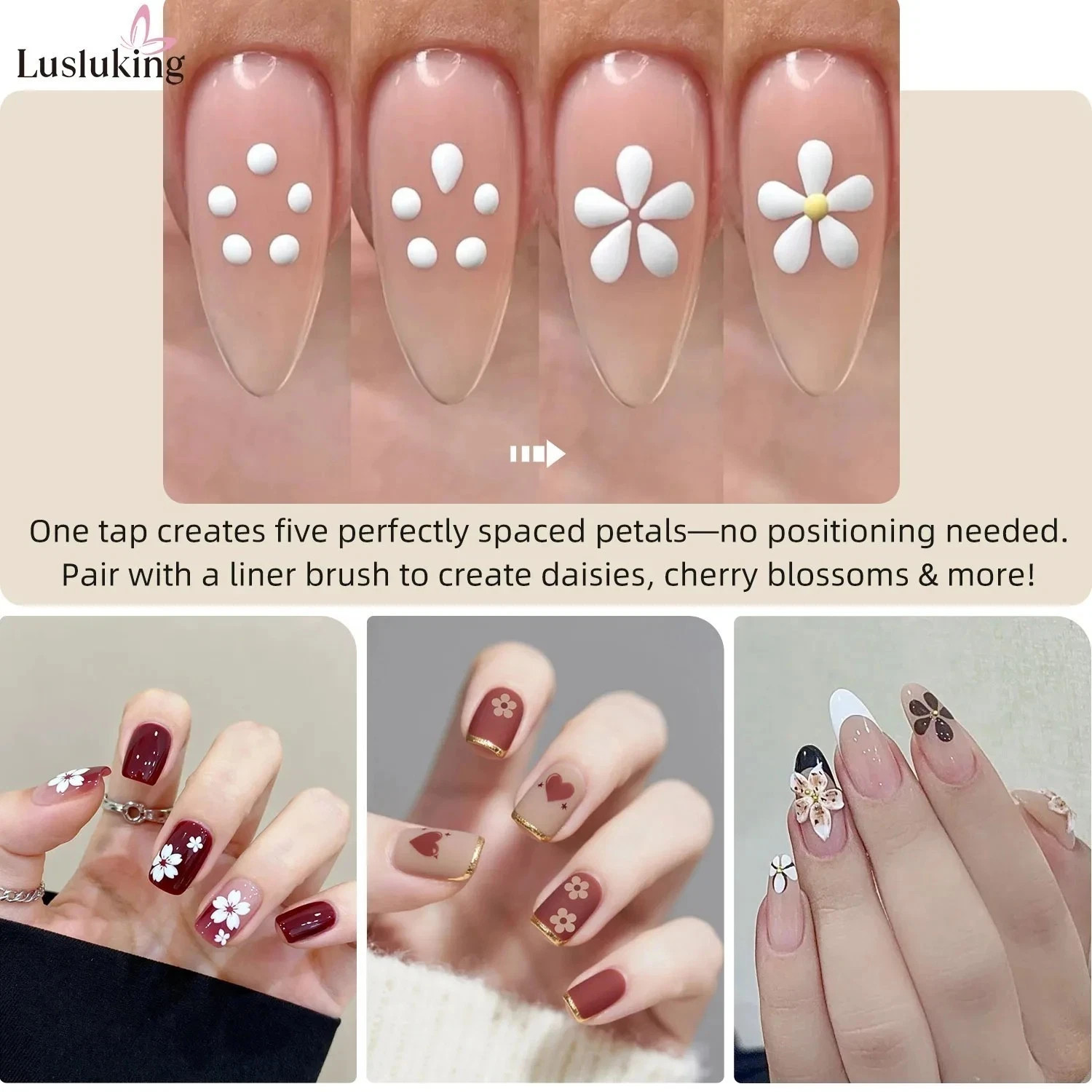 Easy Painting Flower Nail purple Pen Nail Dotting Tool for DIY Nail Art