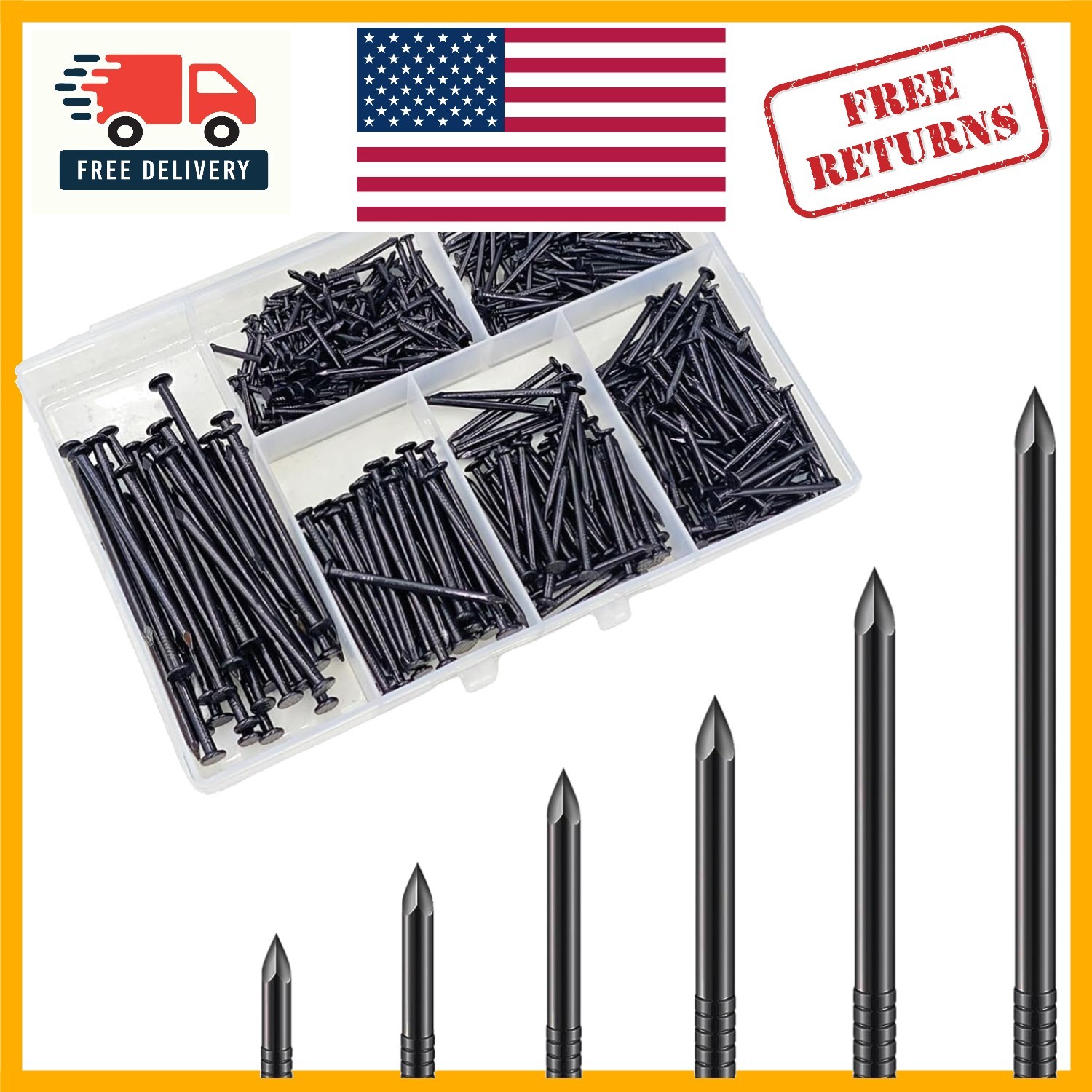 All-In-One Black Nails Kit – Durable & Glossy Finish for Indoor/Outdoor Use