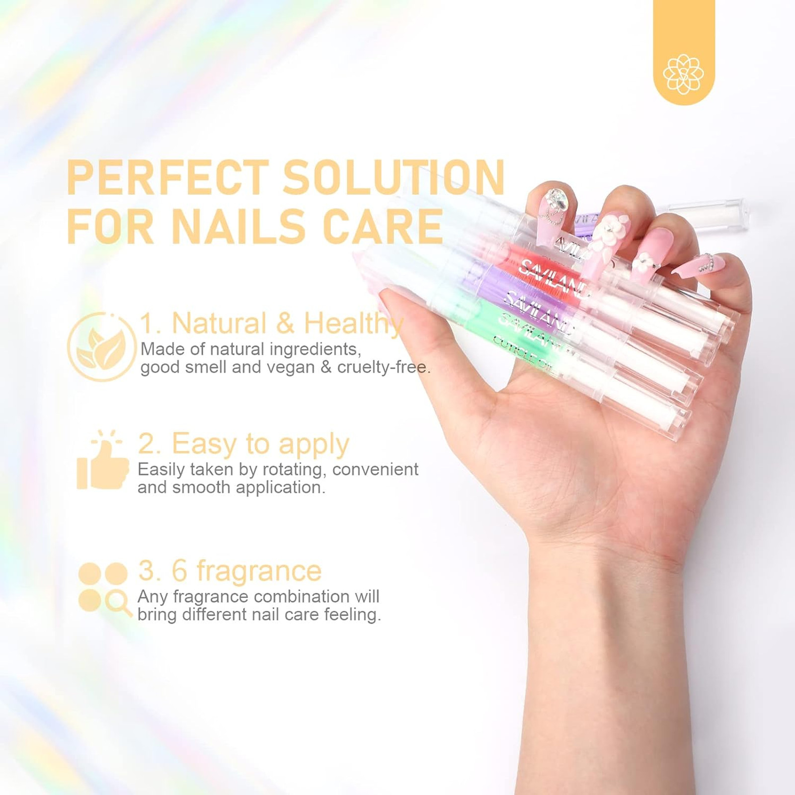 Cuticle Oil Pen 6 Pack Natural Vitamin E Nail Cuticle Softener Repair