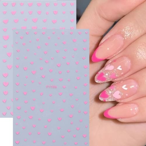 Nail Art Stickers Decals 12 Sheets Red Blacks Valentines Nail Decals Heart
