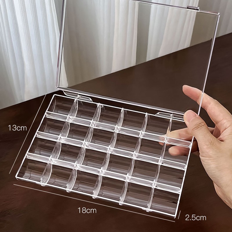 12/21/24 Grids Nail Tip Box Empty Storage Cases Nail Art Organizer Container