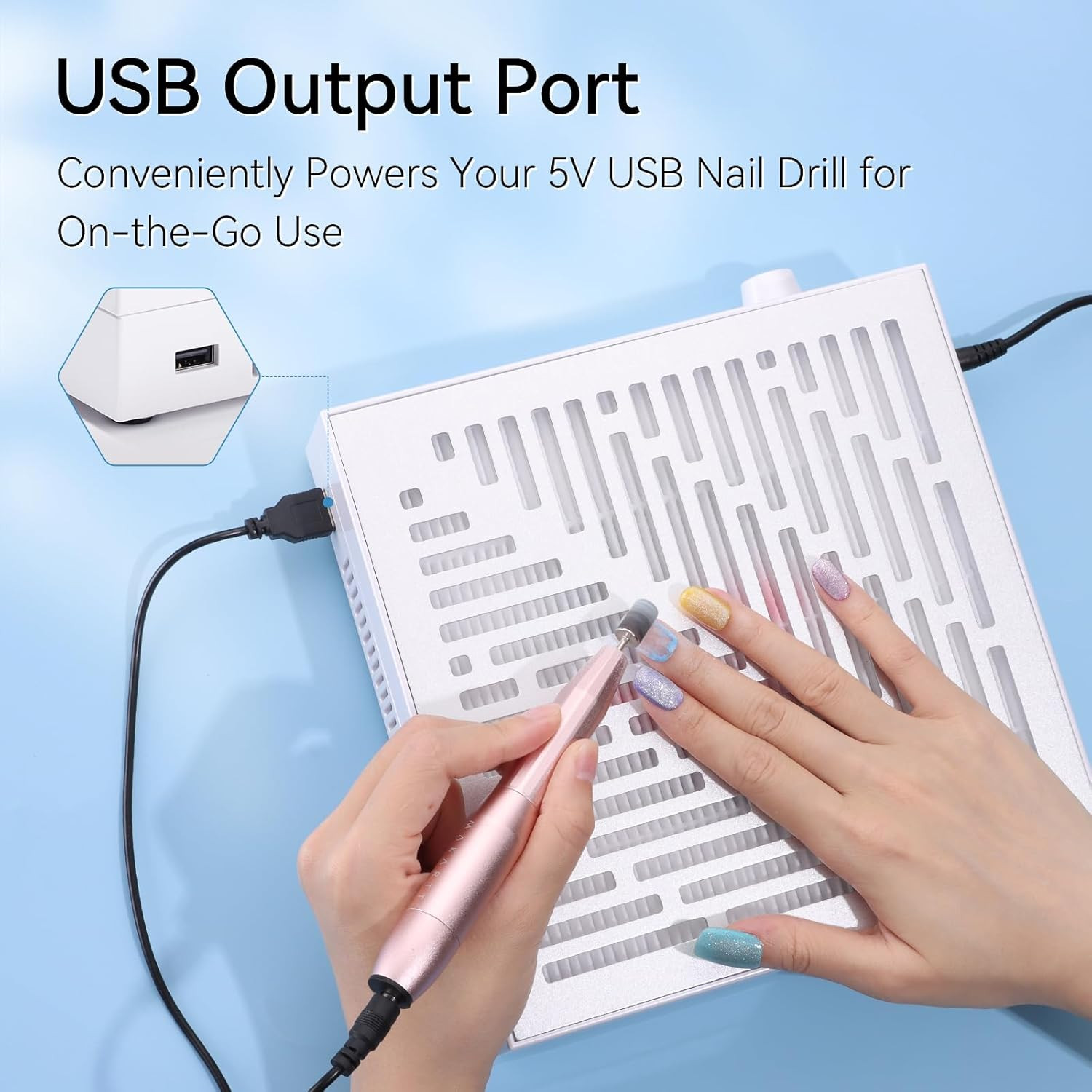 Nail Dust Collector – Ultra Thin Portable SYMPHONEE Dust Collector with Reusable