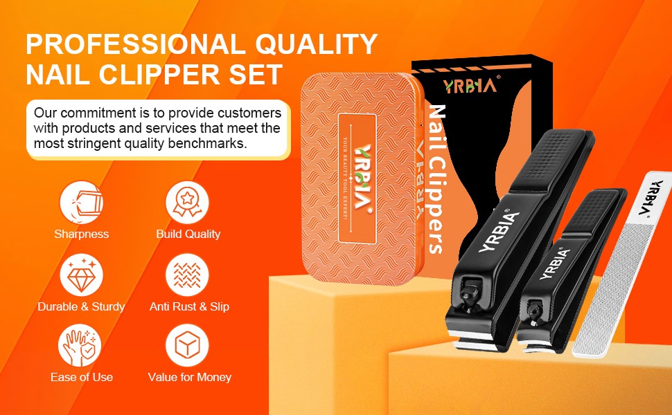 Nail Clippers with Glass Nail File, Ultra Nail Clipper Set,