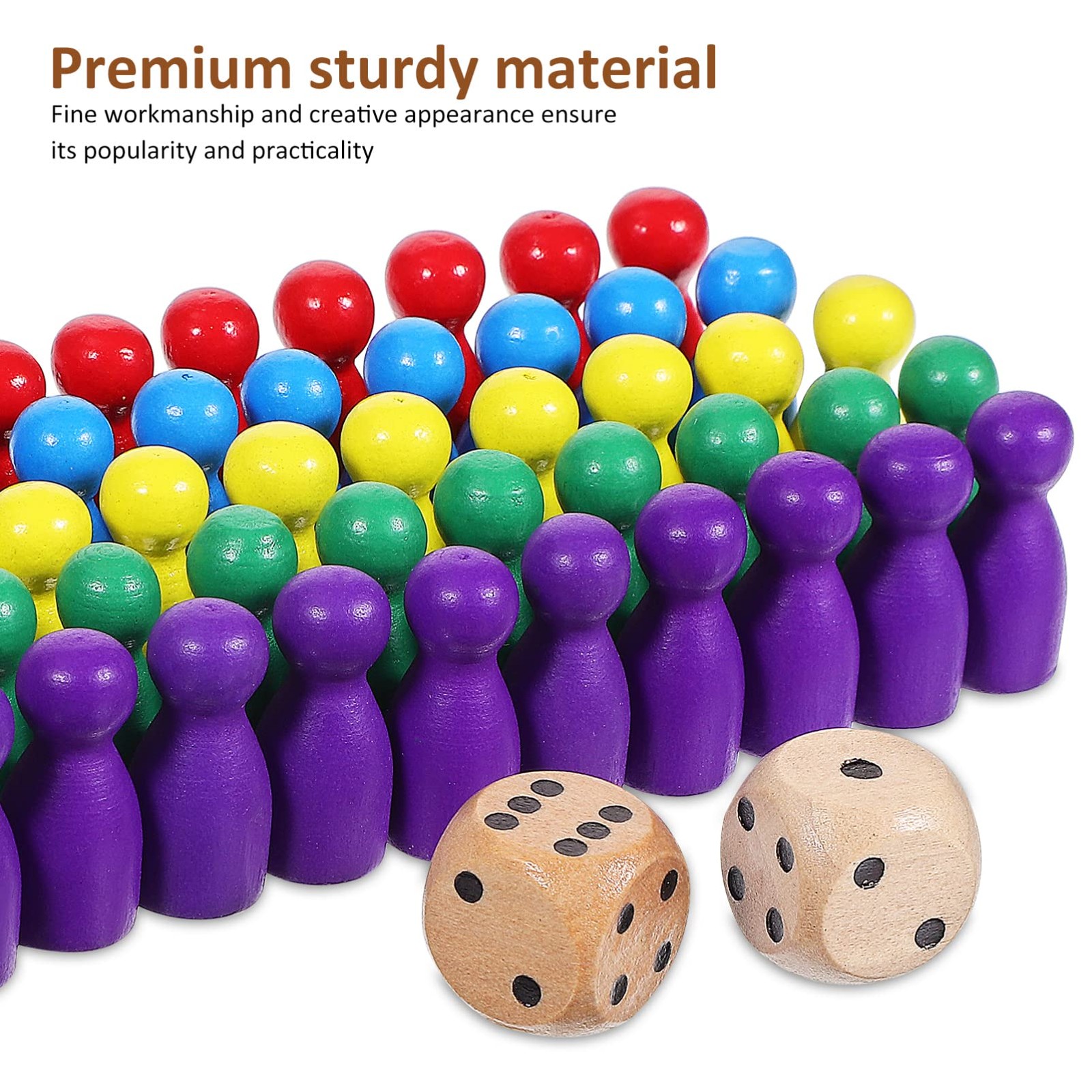 TOPPERFUN 50Pcs Board Game Pieces and Dices, Multicolor Small, As Shown