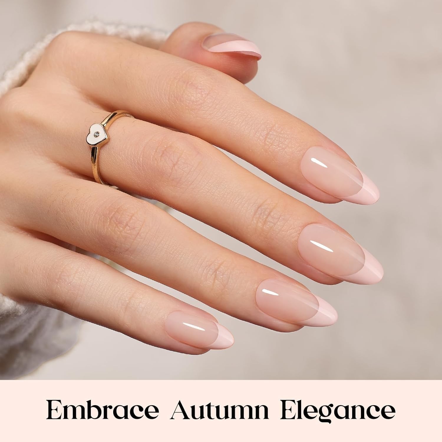 Luxury Long Medium Press On Nails – Cappuccino Mousse, Salon Quality 224 Set