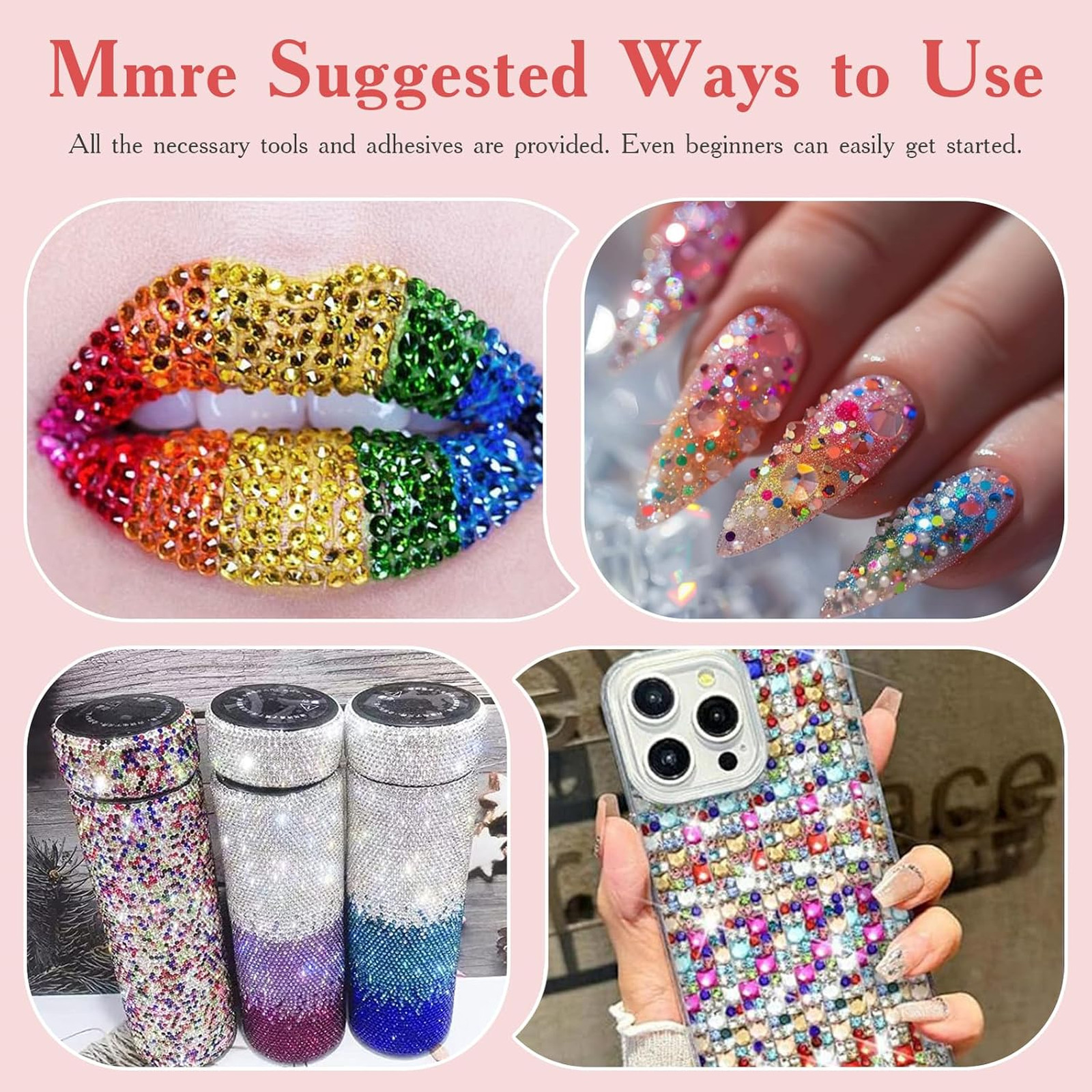 Bedazzling Kit with 3mm Rhinestones, Resin Flatback Gems, 42 Colors Craft