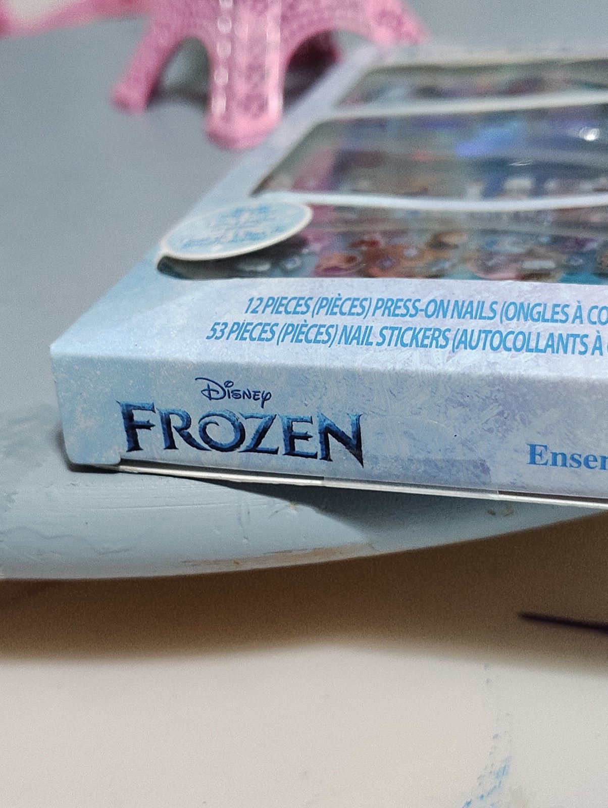 66 Piece Disney Frozen Nail Set~12 Press-On Nails & 53 Nail Stickers, New In Box