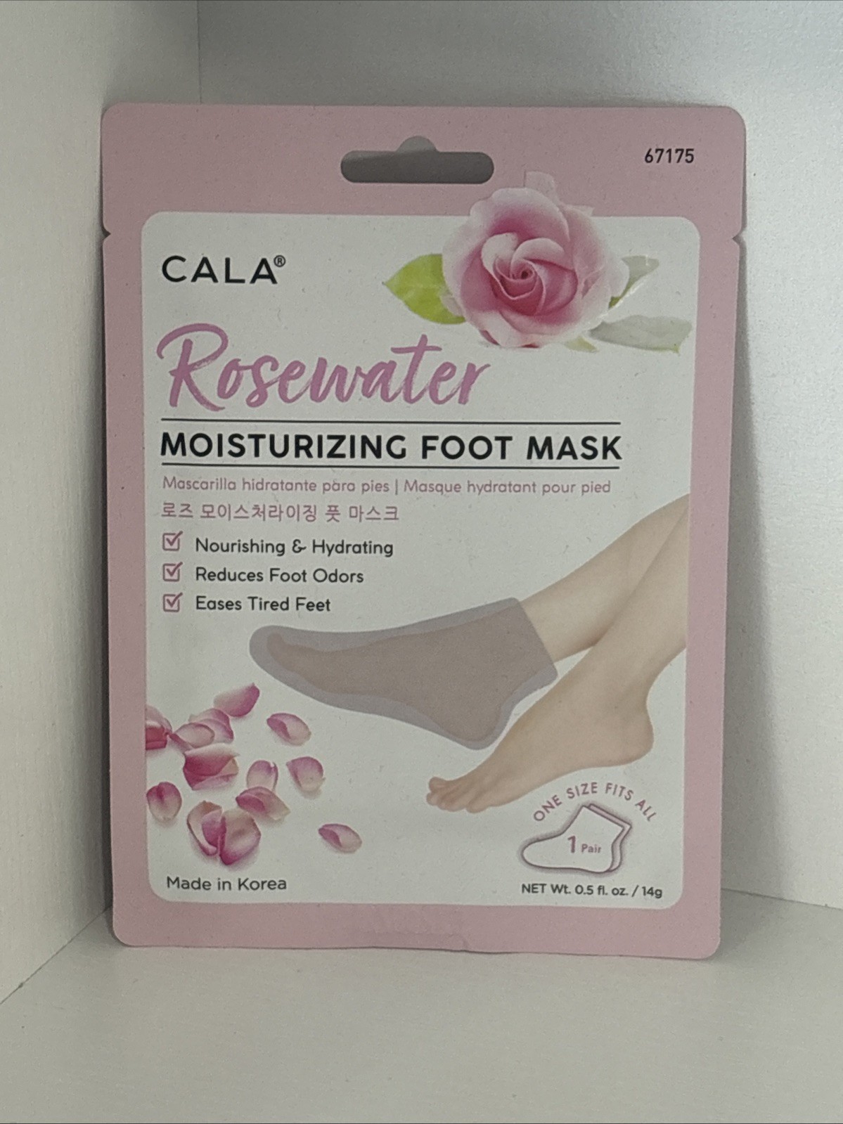 CALA Rosewater Moisturizing Foot Masks, 3 count + 1 Bonus pack -Hydrating NEW