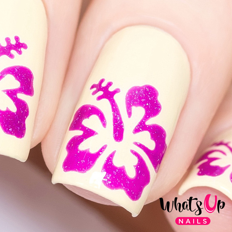 Hibiscus Stencils for Nails, Nail Stickers, Nail Art, Nail Vinyls