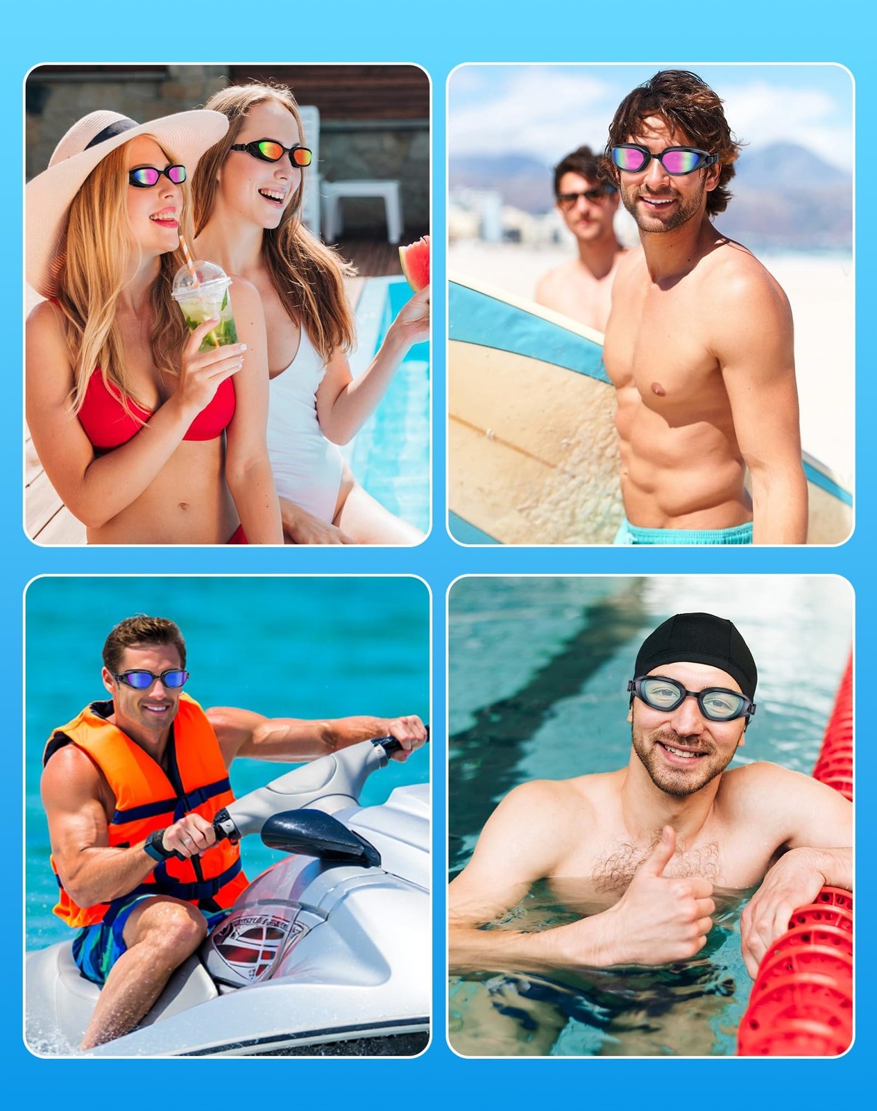 Swim Goggles, Unisex Adult Swimming Goggles Anti Fog Anti UV No Lea… Fast Ship