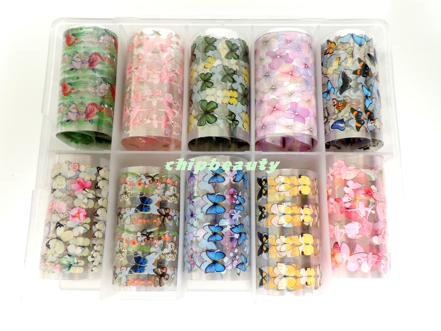 Foils Art Design Nail Tip Decoration Colorful Transfer 10Pcs/Set Foil Art#12