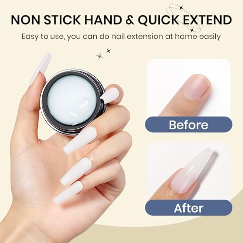 Solid Sculpture Builder Gel, 3D Nail Gel Non-Stick Hand Nail Milky White
