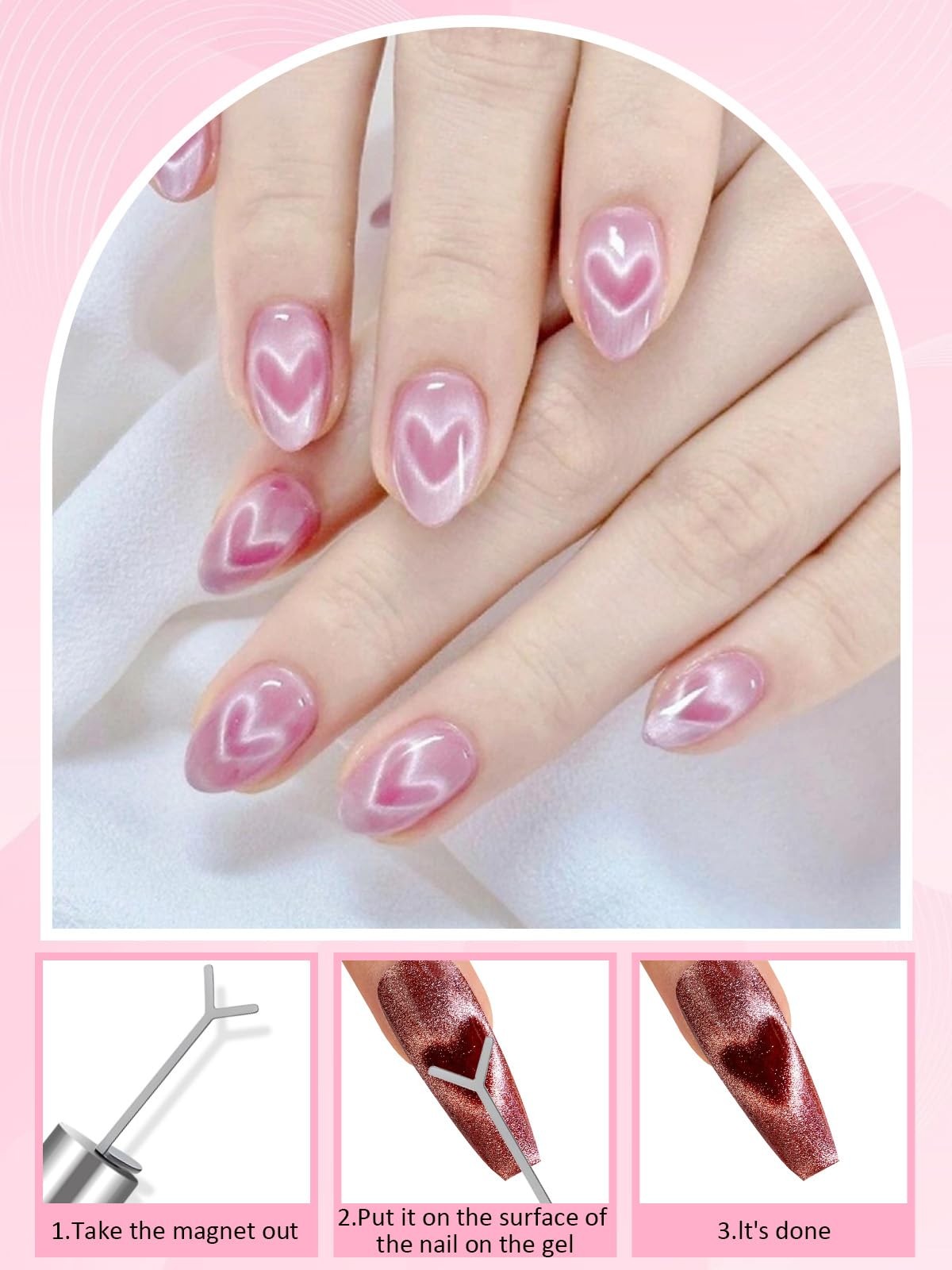 54PCS Cat Eye Nail Magnet Set, EBANKU Gel Polish Mixed-54PCS