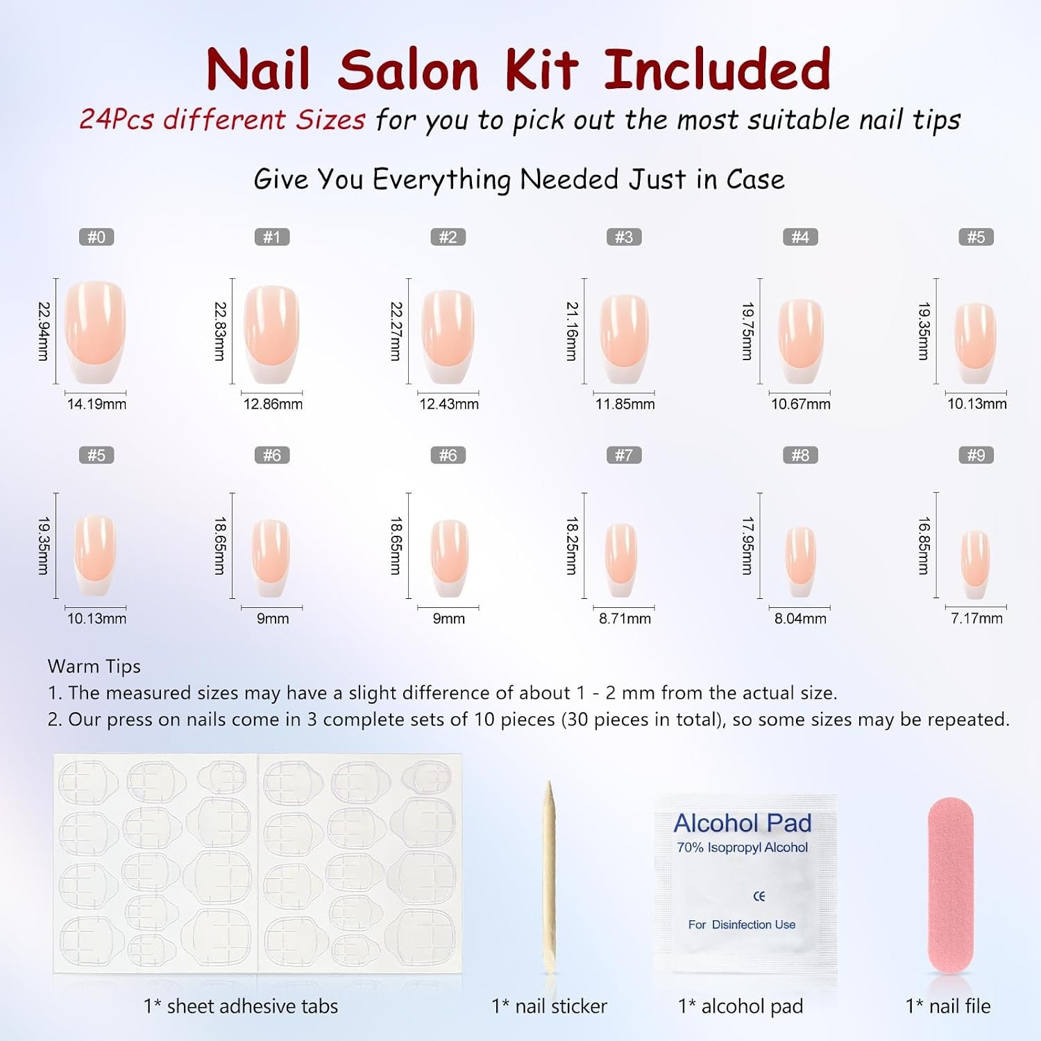 Heat Resistant Ballerina Fake Nails in Natural Nude – 24pcs for Any Occasion
