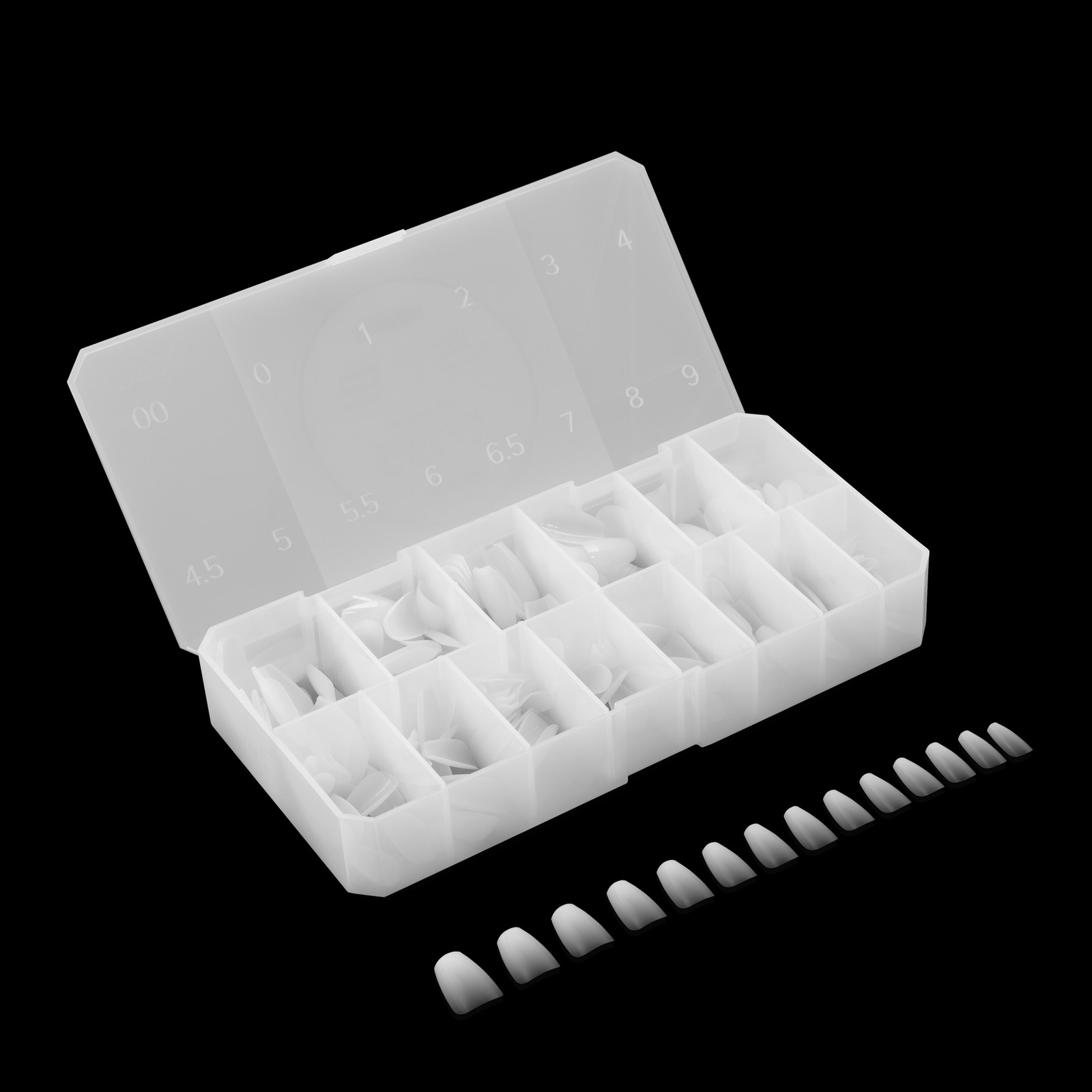 Apres Gel-X Ombre Natural Coffin Short Tips Box 14 Sizes 210pc